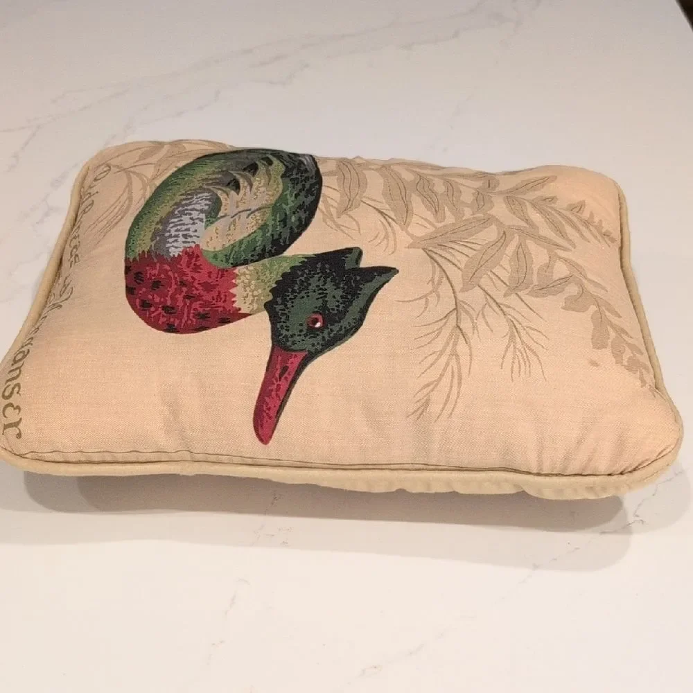 Red Breasted Merganser Decorative Pillow Rustic Cottage Lake Cabin